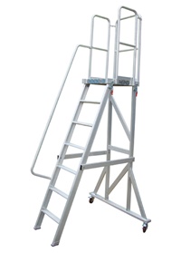 Aluminum detachable-platform ladder with handrail